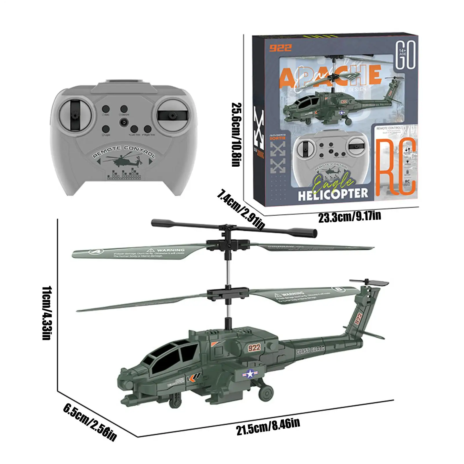 Hélicoptère télécommandé réaliste, avion d'intérieur et d'extérieur avec lumière et son, jouets pour garçons et filles