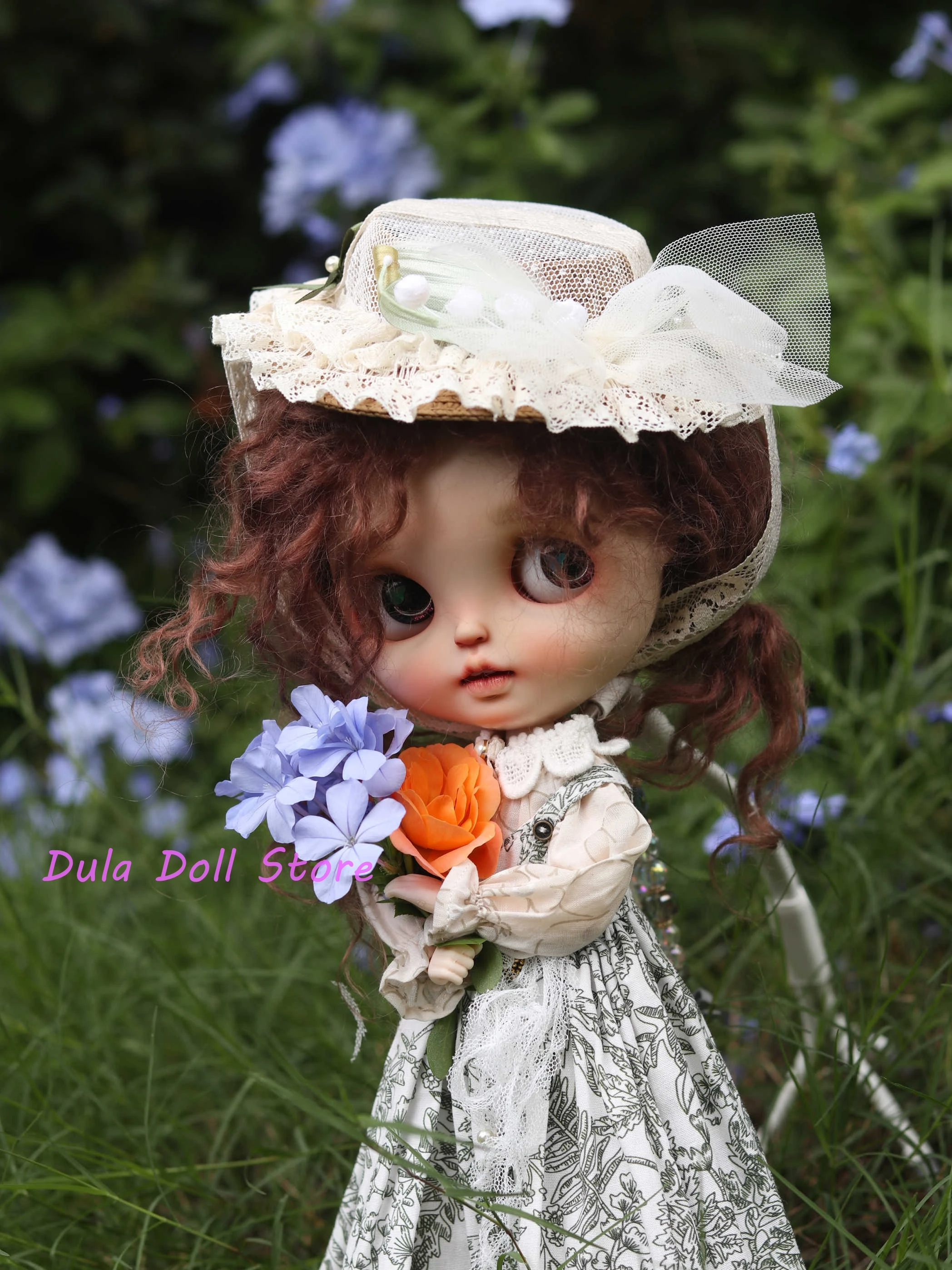 

Dula Doll Clothes for Blythe Landoudou Landazz ob24 ob22 Licca 1/6 Doll Lily Hat and Skirt Set