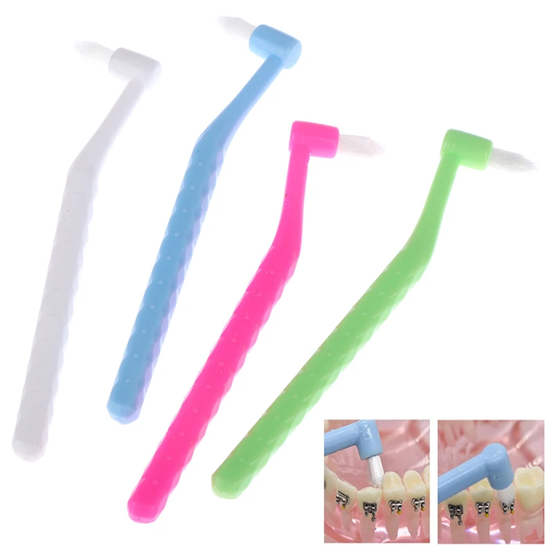 Cepillo Interdental de ortodoncia, herramienta de limpieza de dientes suaves de un solo haz, cuidado bucal, cabeza pequeña, pelo suave, 1 unidad