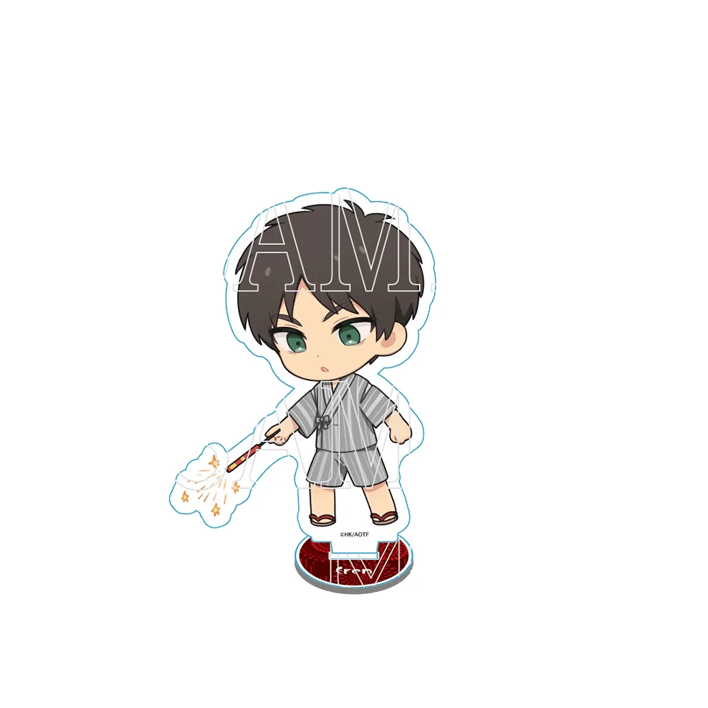 Attack On Titan Eren Yeager 10cm Acrylic Stand Keychain Chibi Yukata Firework Ver Tabletop Ornament Desk Room Decor Figure Gift