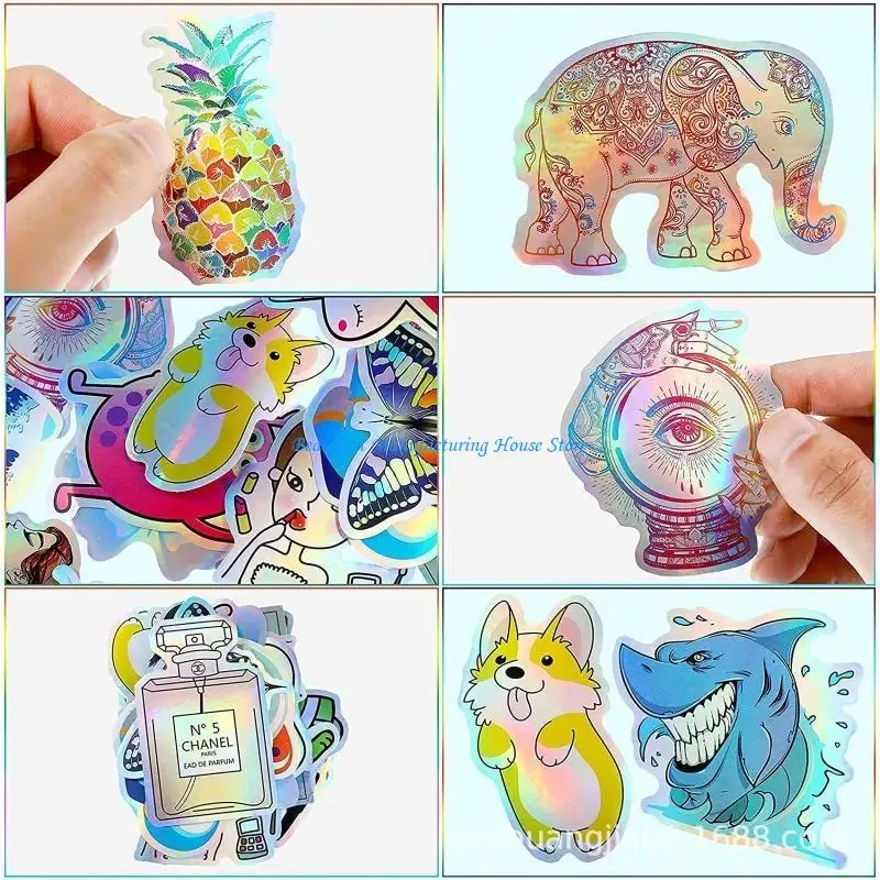 

E56A 20Pieces Printable Vinyl Sticker Rainbow Paper Jet Printer DIY Label Quickly Dries Waterproof
