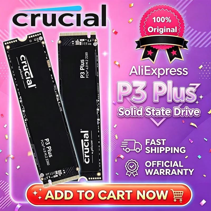 Nuevo SSD Crucial P3 Plus 500GB 1TB PCIe Gen4 3D NAND NVMe M.2 2280 y P310 1TB Unidad de Estado Sólido Interna, Paquete OEM Nuevo y Original