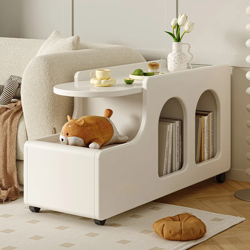 

Mobile small coffee table sofa side cabinet small apartment creative living room side table Nordic simple trolley