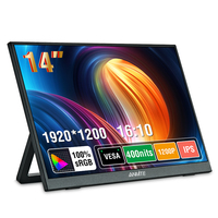 Anmite 14 Inch Touch Screen Portable Monitor 16:10 400cd/m2 Gaming Computer Expand Display For XBox PS4/5 Switch Loptop