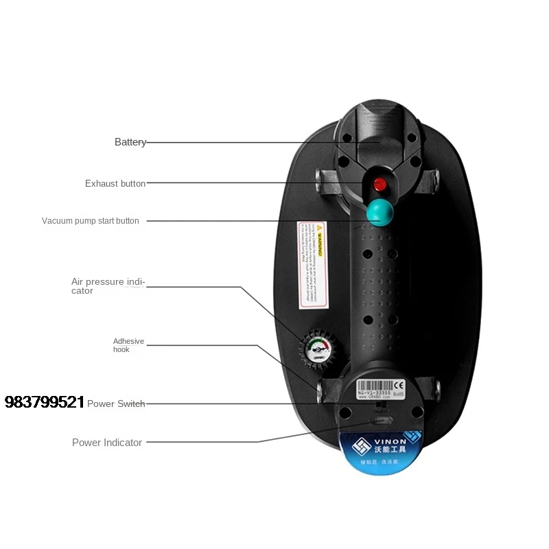

Good Price Electric Tile Lifter 170KG Capacity with Two Sealing Rings Heavy-Duty Vacuum Suction Cup for Wood & Glass Tile