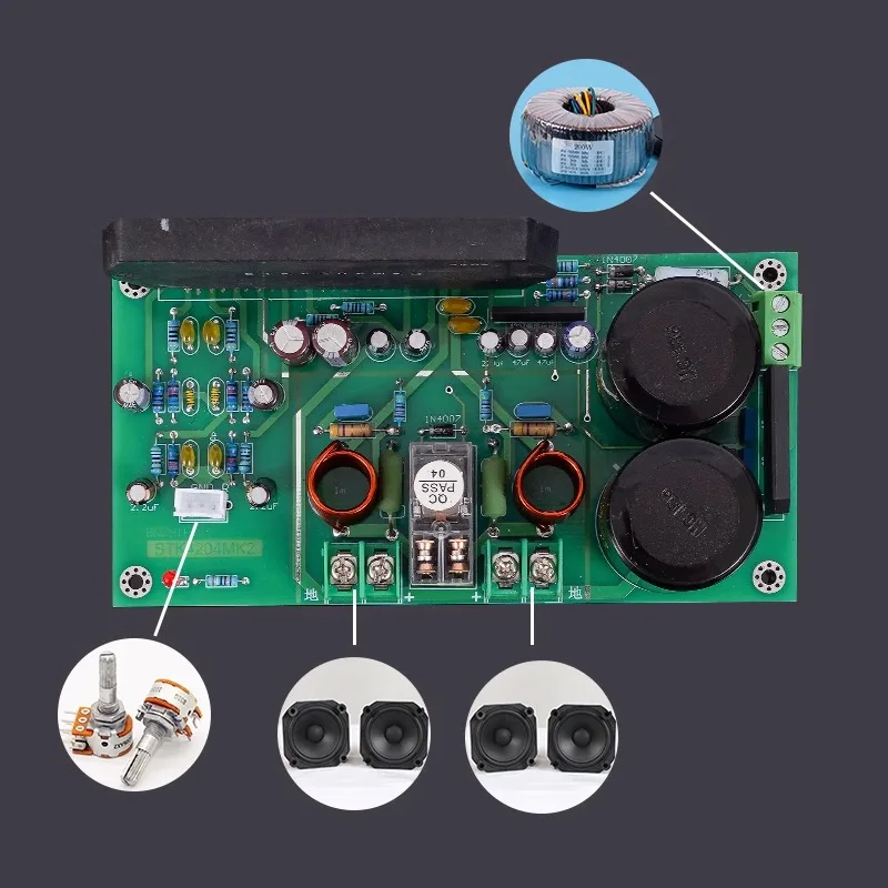 HIFI Sanyo Thick Film STK4204MK2 100W Digital Power Amplifier Board 50W*2 Stereo Audio Amplifier Moudle AC28-38V