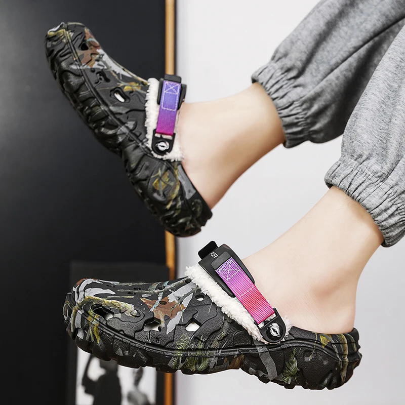 Neue Herren-Winterhausschuhe, bequeme warme Hausschuhe, abnehmbare Sommersandalen, lässige rutschfeste Plüsch-Fellhausschuhe für Herren – Detail 13