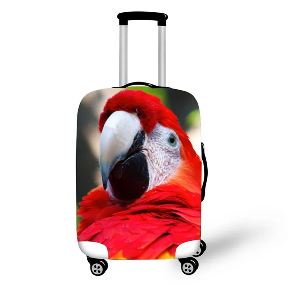 AnimColorful Parrot Design Travel Accessories Suitcase Protective Covers 18-32 Inch Elastic Luggage Dust Cover Case Stretchable