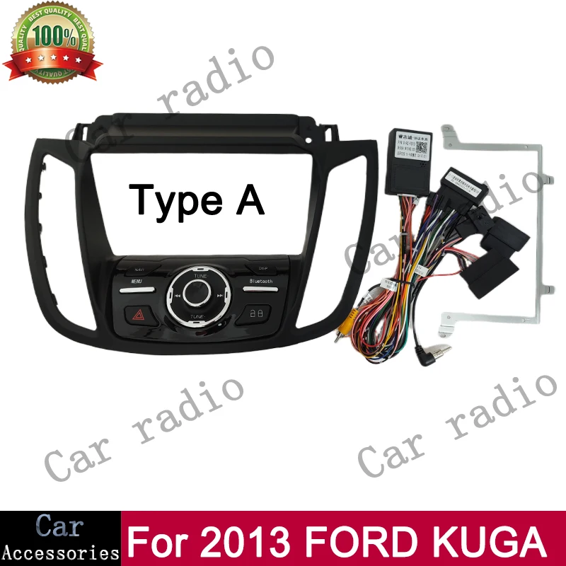 For 2013 FORD KUGA Frame with Buttom Car Radio Android Stereo Frame Player 2Din Head Unit Fascia Panel Dash Board Cover