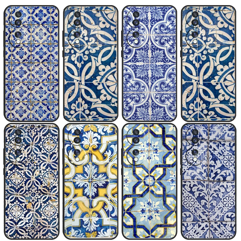 Portuguese Tiles Case For Honor 70 X8 X9 50 Cover For Huawei P30 P50 Pro P20 P40 Lite P Smart 2019 Nova 5T