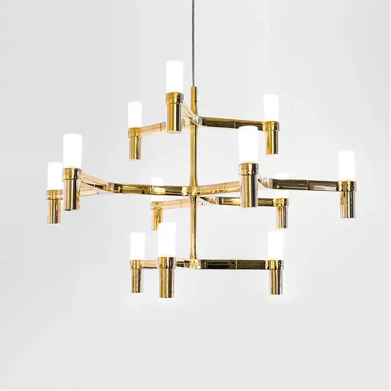 Art Design 12/30 heads LED Crown Major Gold pendant light lamp hall restaurant dining room chrome luminaire suspended
