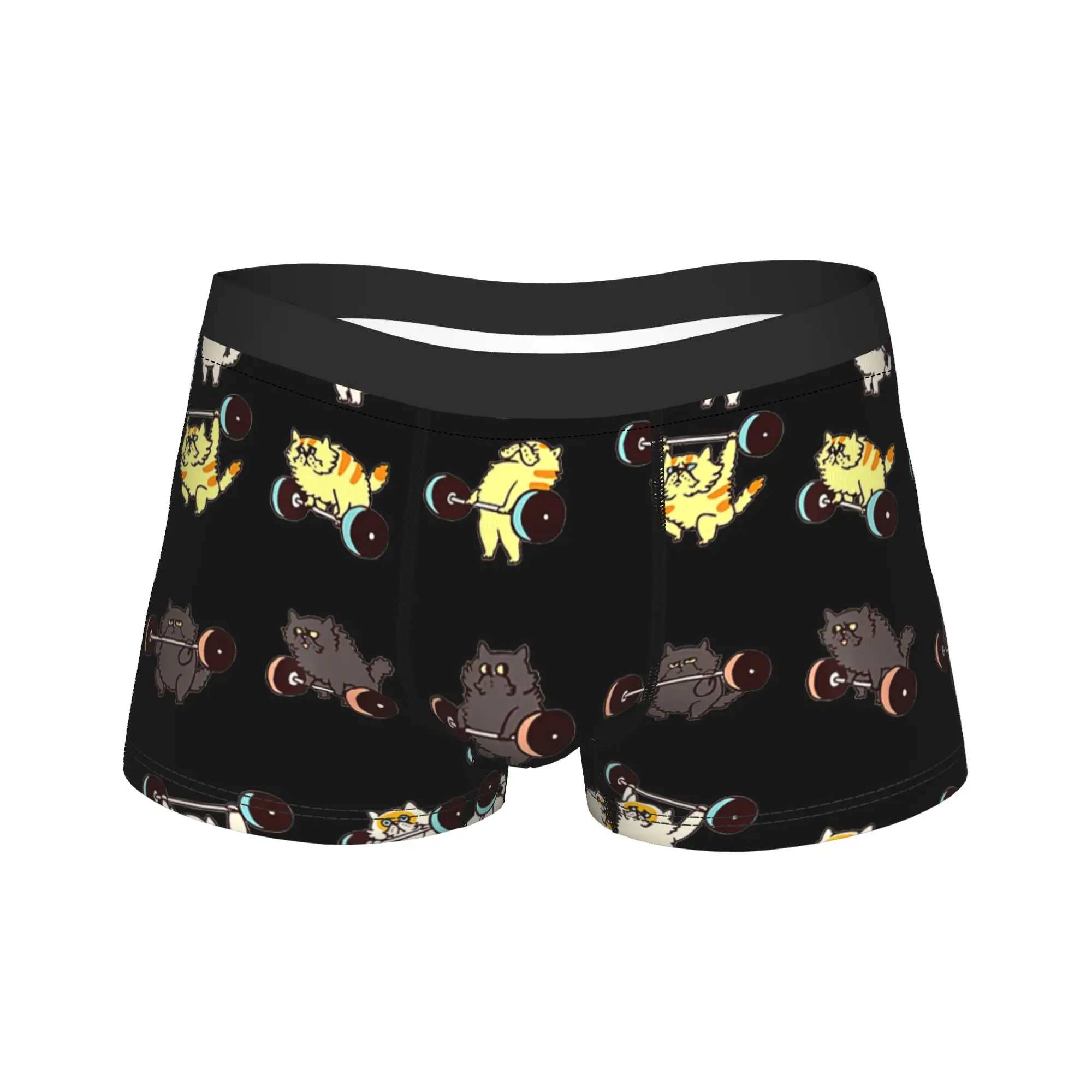 

Weight Lifting Cat Funny Gym Underwear Man Panties Print Breathable Boxer Shorts Quality Shorts Briefs Plus Size
