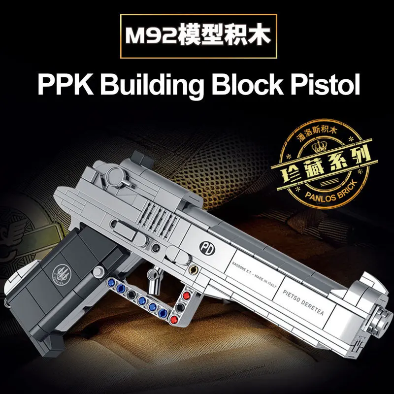 Desert Eagle Pistol Military Series Bricks M92 USP WW2 PPK Gun Model Building Block DIY Assembl Toys for Children Boy Kids Gifts