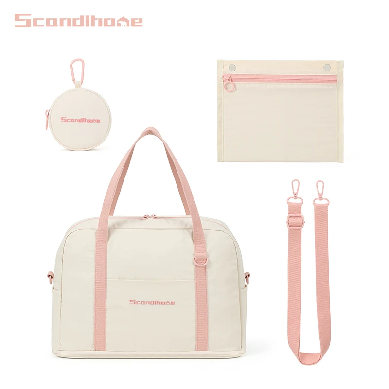 Large Capacity Travel Duffle Bag Foldable Expandable Carry On Bag with Luggage Sleeve Shoulder Handbag for Short Trip