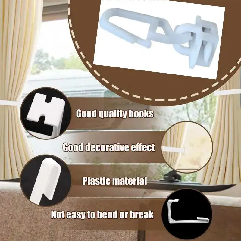 10/25/50pc Car Curtain Buckle Simple Sunshade Cloth Curtain Removable Clamps For VOLVO MAN IVECO Plastic Drape Buckle Car Parts