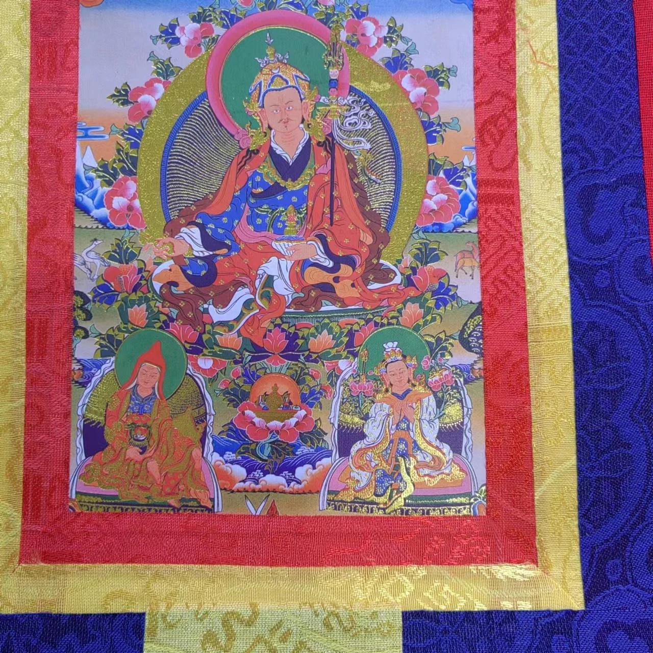 Copy of “Hand Painted Buddha Thangka Shakyamuni Thangka-Gautama Tibetan Wall Hanging Tangka Mala Silk Framed Brocade Simhamukha