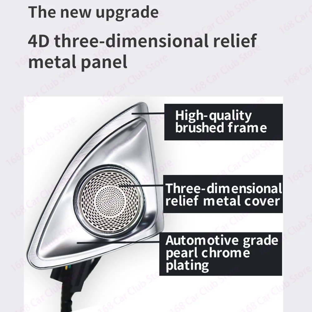 LED New 64 Colors Ambient Light For Mercedes Benz 2022 C-Class W206 C300 Car RGB 4D Rotating Tweeter Speaker Treble Horn Refit