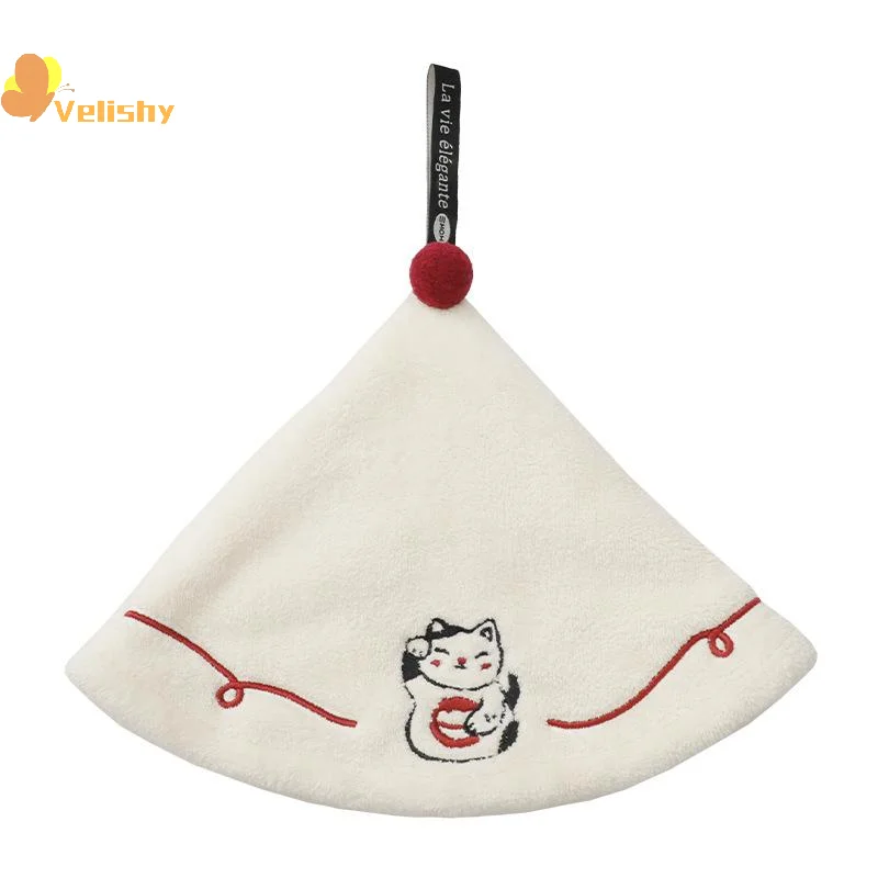 منشفة يد معلقة فاخرة للمنزل للحمام والمطبخ للأطفال والكبار سميكة ماصة بدون ذرف منشفة تجفيف مطرزة #5