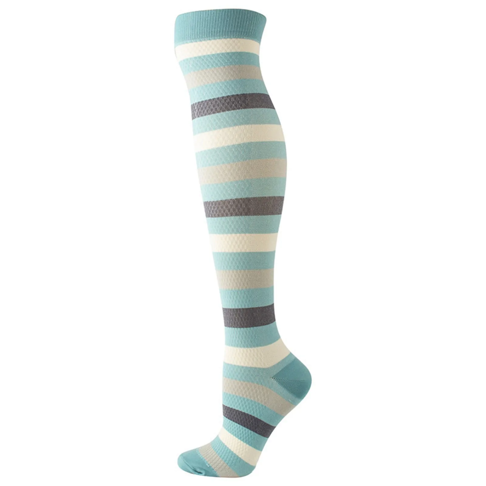 Men's And Women's Striped Fashion Casual Nylon Wicking Pressure Socks Compression Socks Romper with Choker