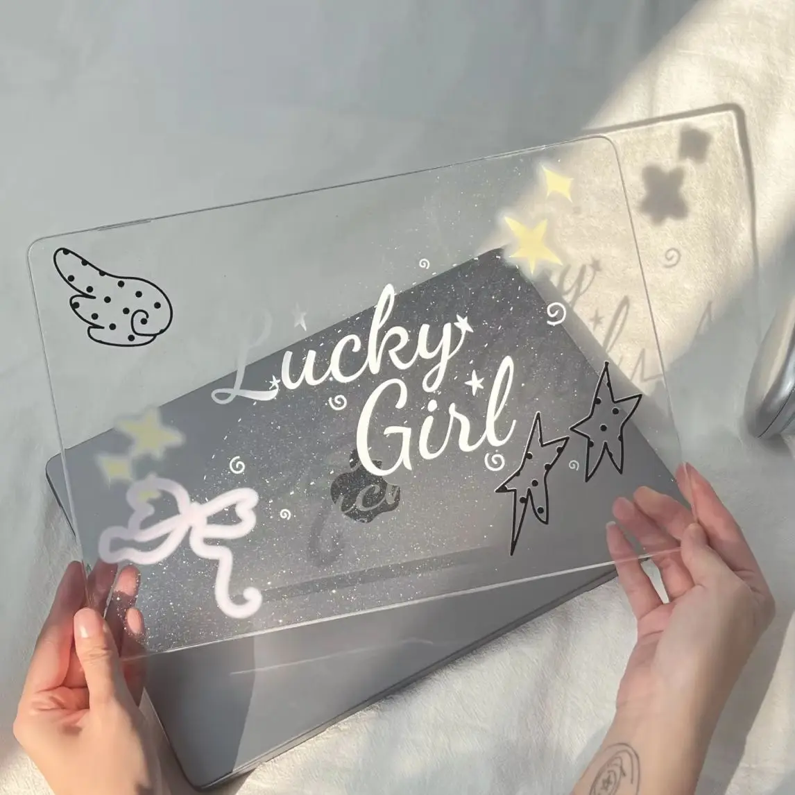 Lucky Girl Angel Wing New Laptop Case For Macbook 13Neo A3404 Air 13.6 M4 M3 M2 A2681 A3113 A3240 Air13.3 15 Protective Cover
