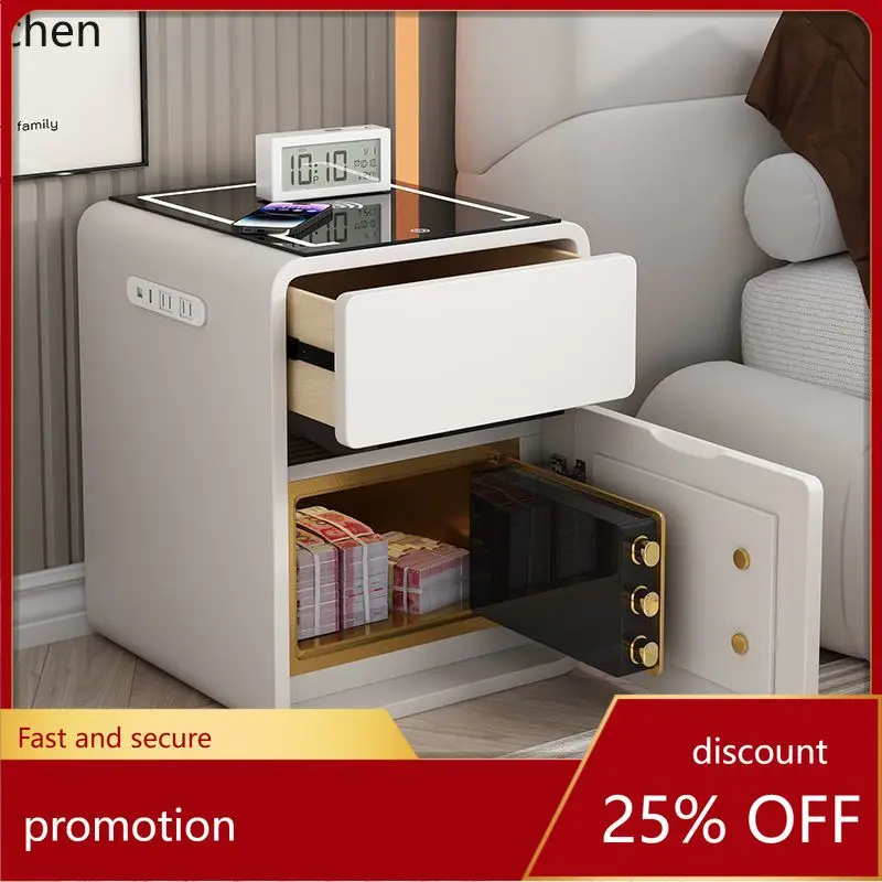 

ZML Smart Bedside Table Safe Integrated Multi-Functional Home Bedside Cabinet