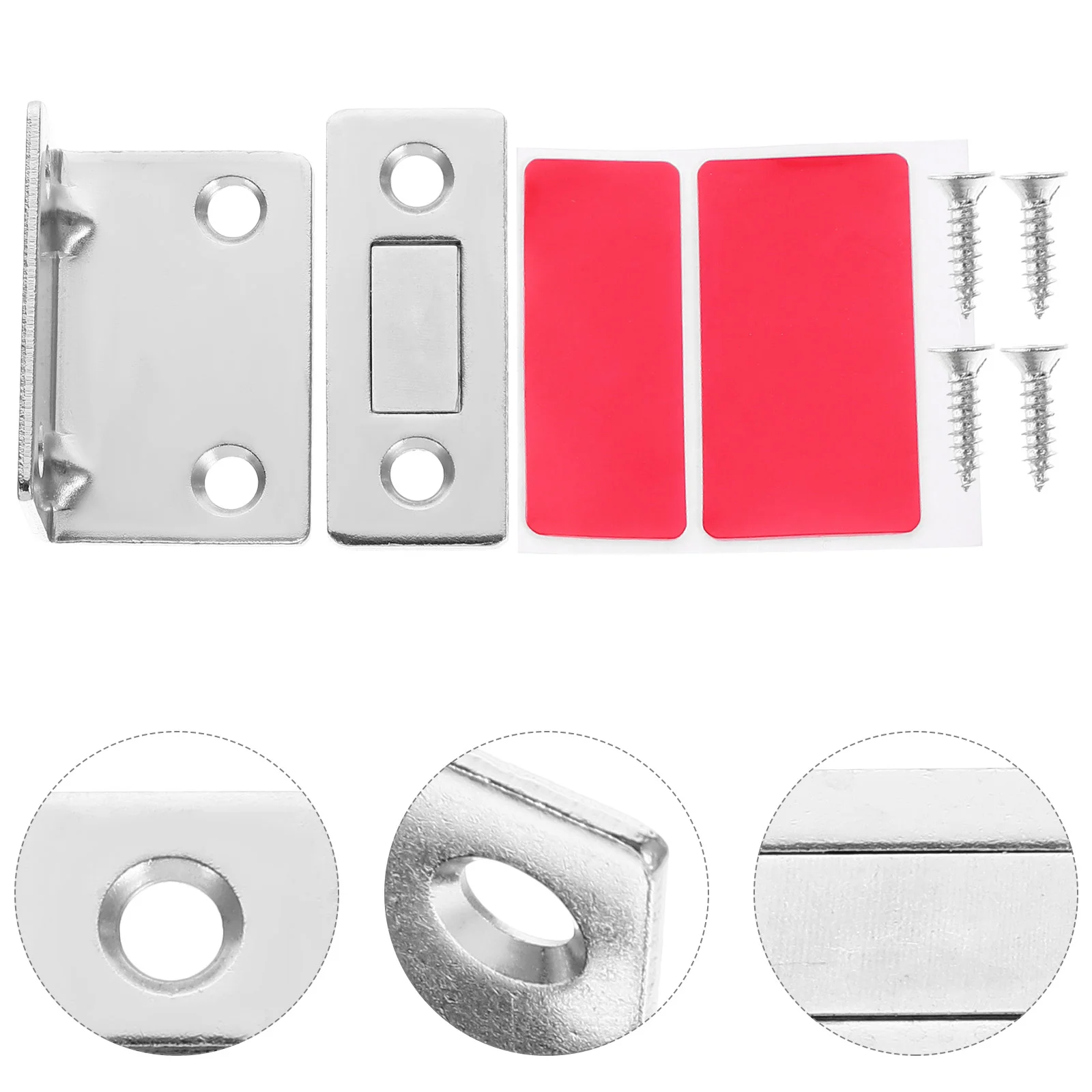 

6 Set Magnetic Hooks Cabinet Door Suction Thin Magnets Wardrobe Catch Furniture Accessory Stick Silver