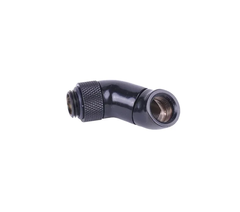 Alphacool HF Angled Adaptor Double 45° Rotatable G1/4 Outer thread To G1/4 Inner Thread,Black,Silver