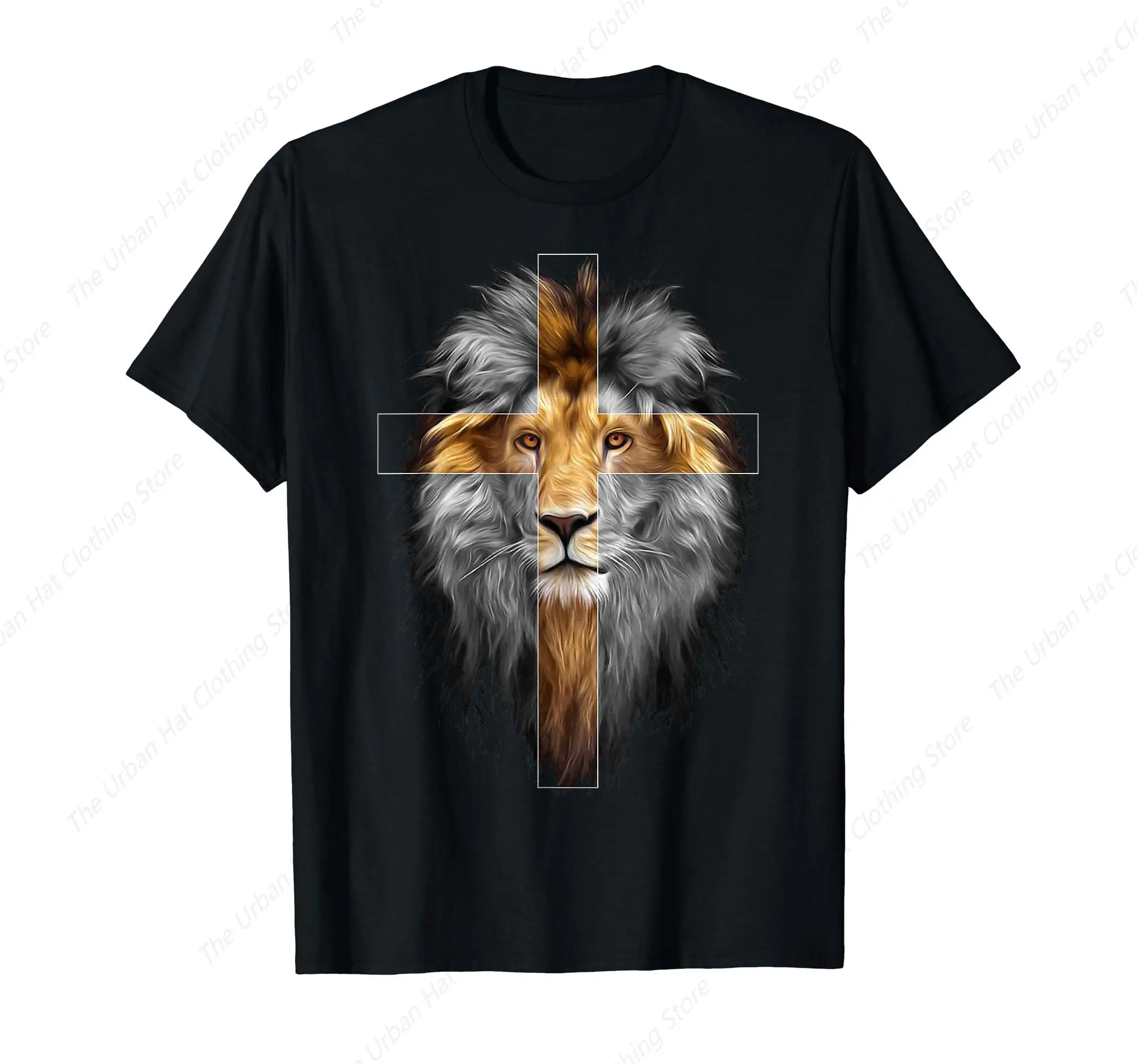 Lion of Judah T-Shirt Graphic Cotton Short Sleeves Crew Neck Tshirt Shirts Man Clothing for Daily Casual Tops for Men