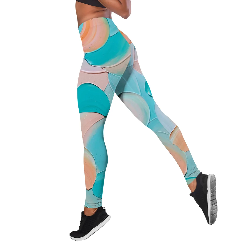 MSIEESO Fashion Women Leggings Colorful Art Oil Paint 3D Printed Legging Indoor Outdoor Yoga Pants Jogging Fitness Sportswear