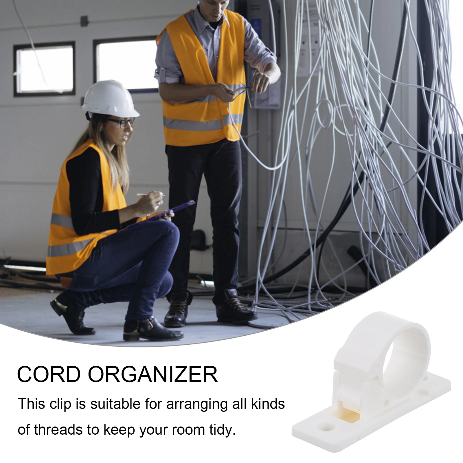 

20Pcs Cable Organizers Self Adhesive Plastic Clips Household Cord Management Wire Fixation Desktop Wall Cord Organizer