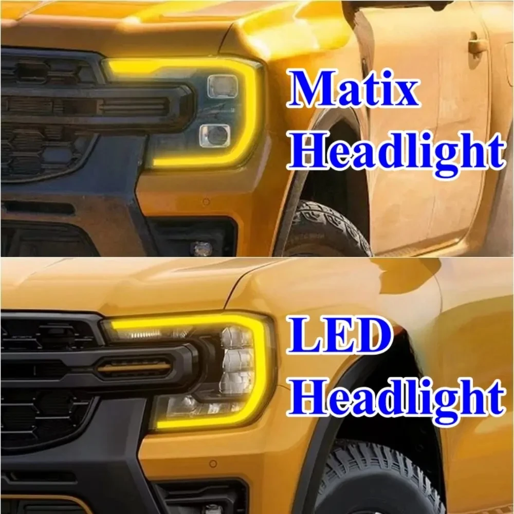 Yellow Amber DRL LED Boards For Ford Ranger T9 LED Or Matrix 2023 2024 LED Headlight Daytime Running Light XL/XLT Replace Unit