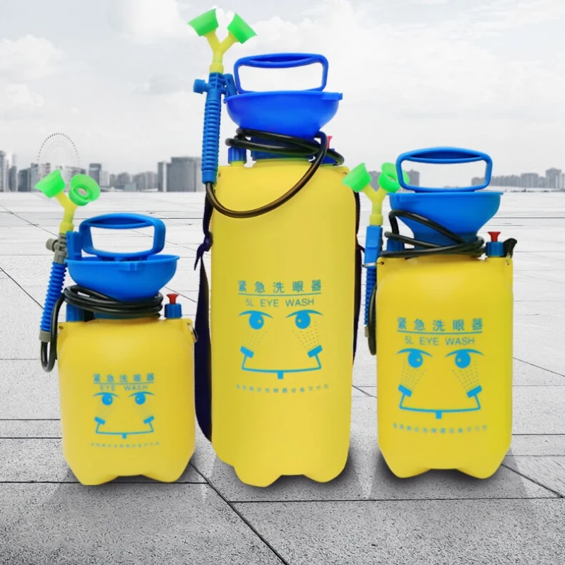 Eye Wash Industrial Inspection Eye Wash Pressure Double Port 12 Liters Yellow Portable Eye Wash