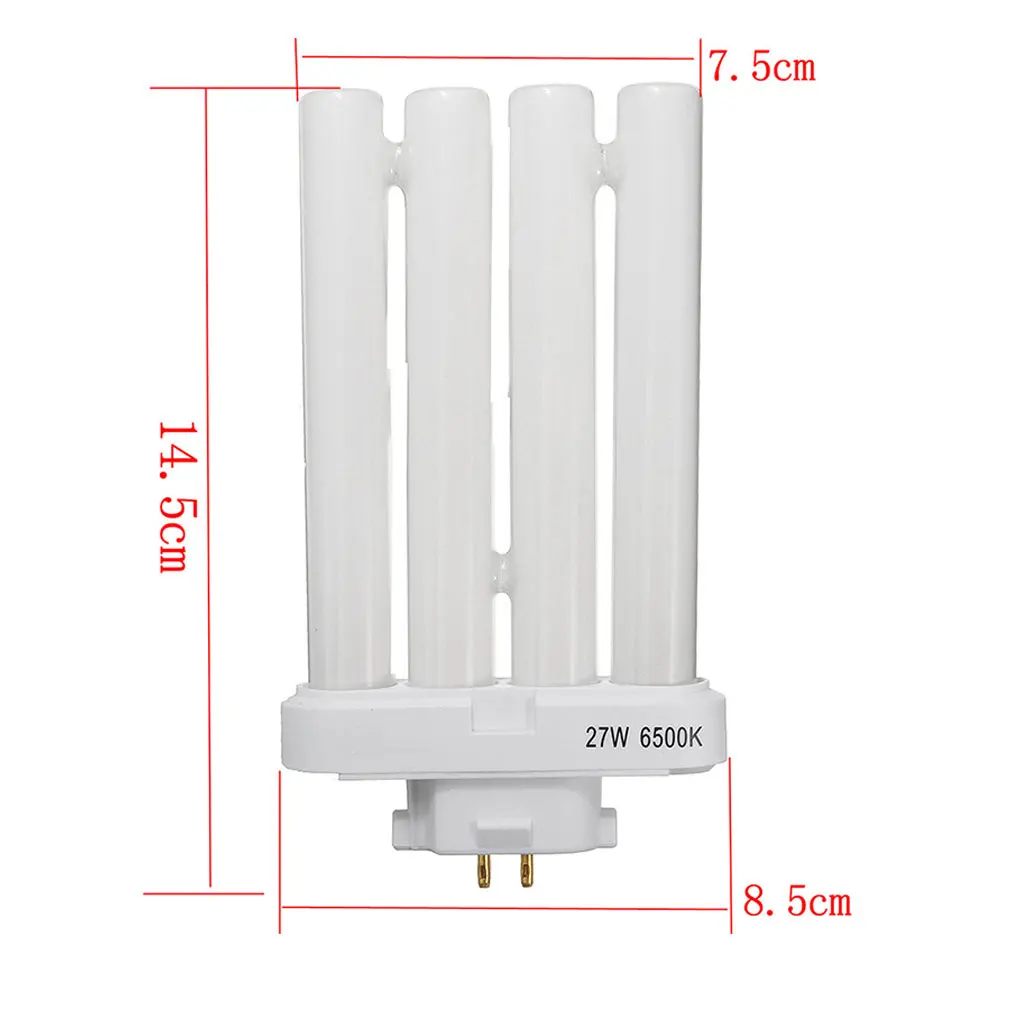220V 4-pin Quad Tube Compact Fluorescent Light Bulb Lamps Eye-protection Reading Working Lighting Office Dormitory