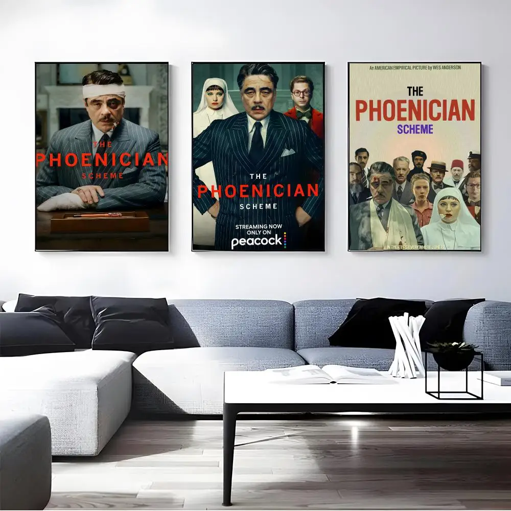 Movie The Phoenician Scheme Poster Self-adhesive Art Waterproof Paper Sticker Coffee House Bar Room Wall Decor