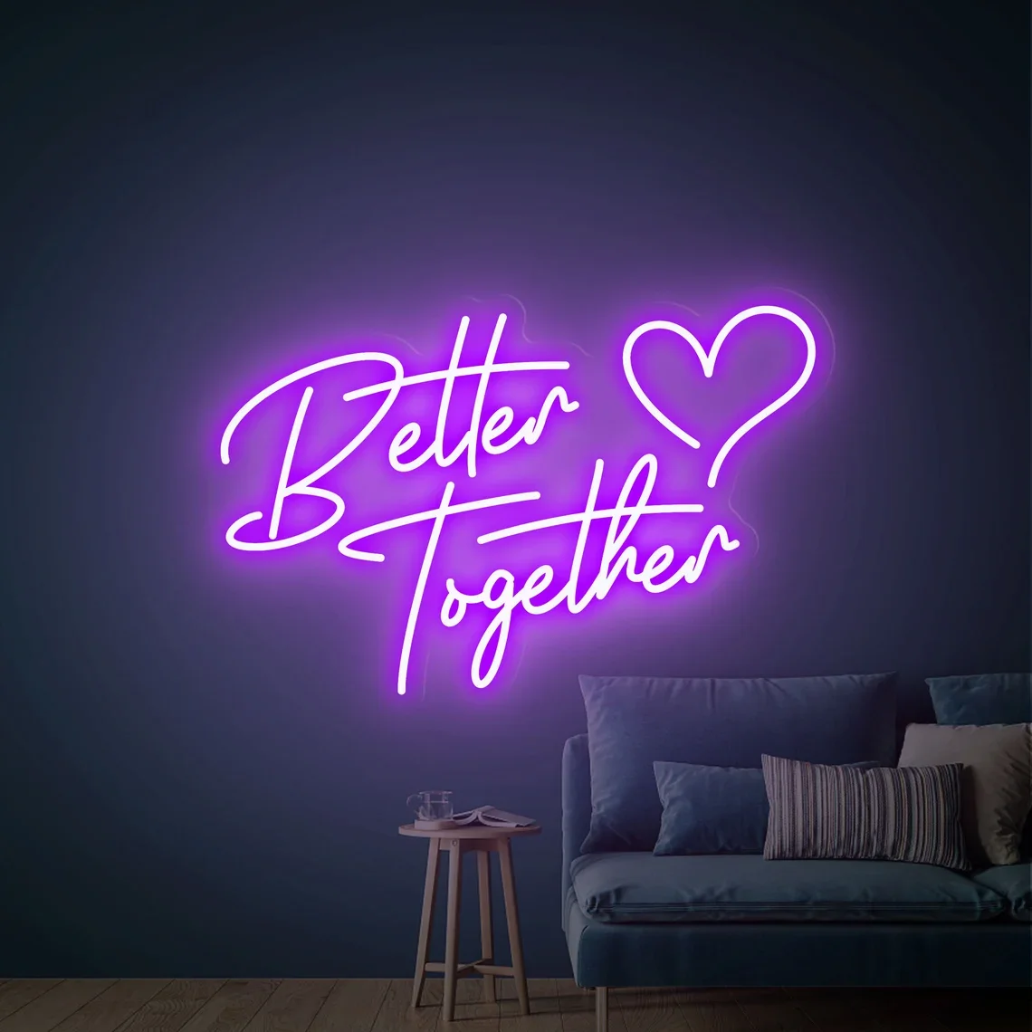 Imagem -02 - Better Together Neon Sign para Casamento Decoração de Fundo para Noivado e Quarto Presentes para Casa