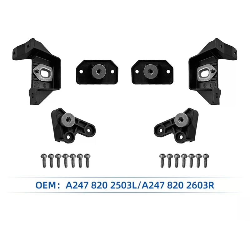 1Pair Car Front Headlight Bracket Repair Mount Kits For Mercedes-Benz GLA Class X247 2020-2023 A2478202503 A2478202603