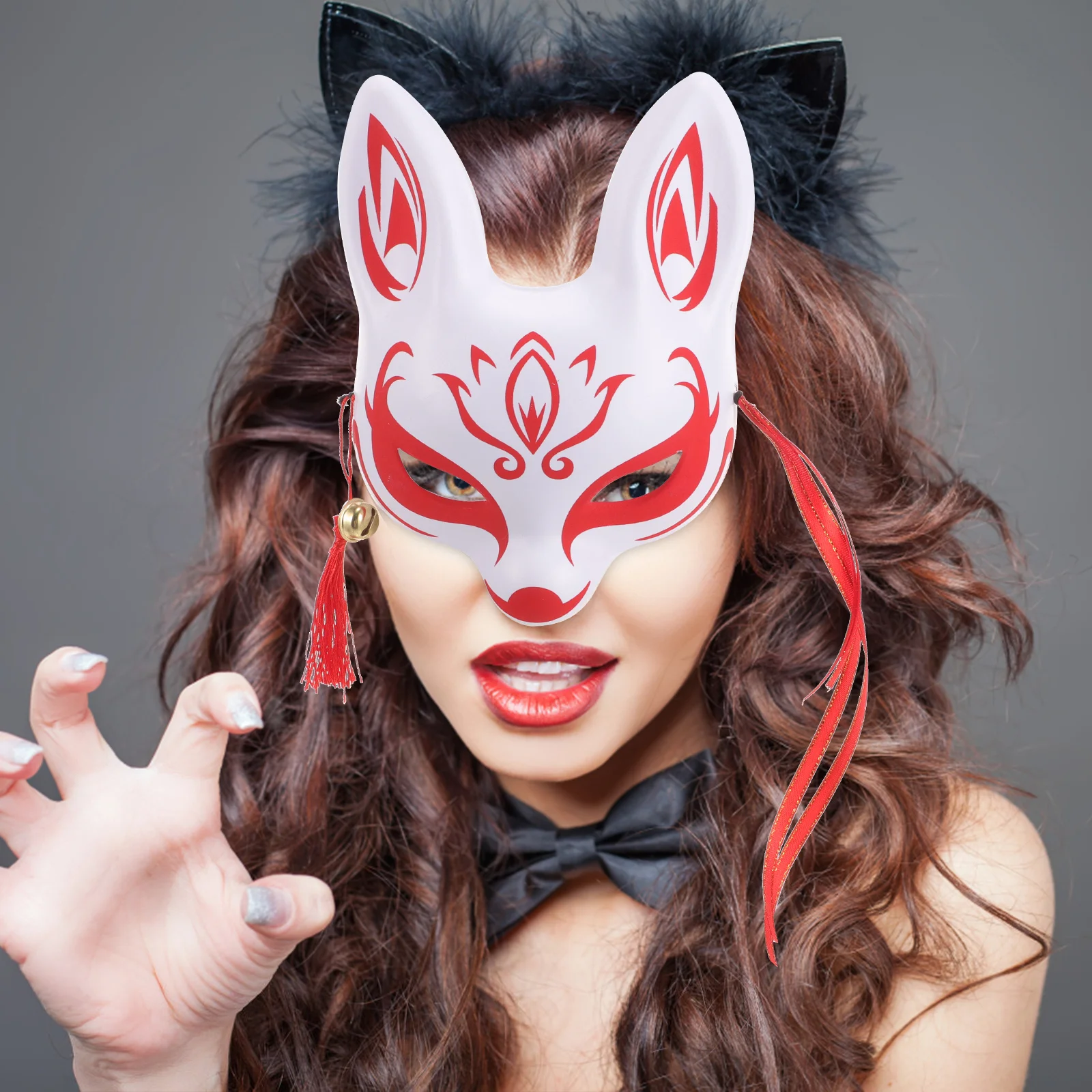 Cosplay Vos Masker Half Gezicht Decoratief Prachtige Kleur Opvallend Unieke Mode Sense Charm Party Festival Prestaties