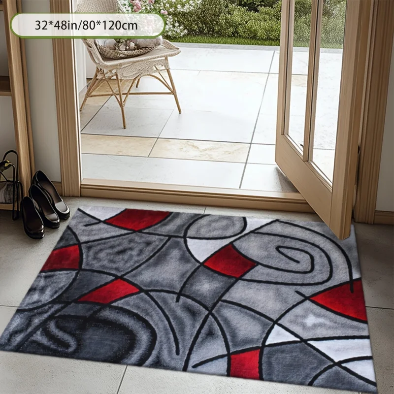 VIKAMA Modern Abstract Swirl Geometric Print Area Rug Non Slip Soft Floor Carpet for Living Room Bedroom Contemporary Home Decor