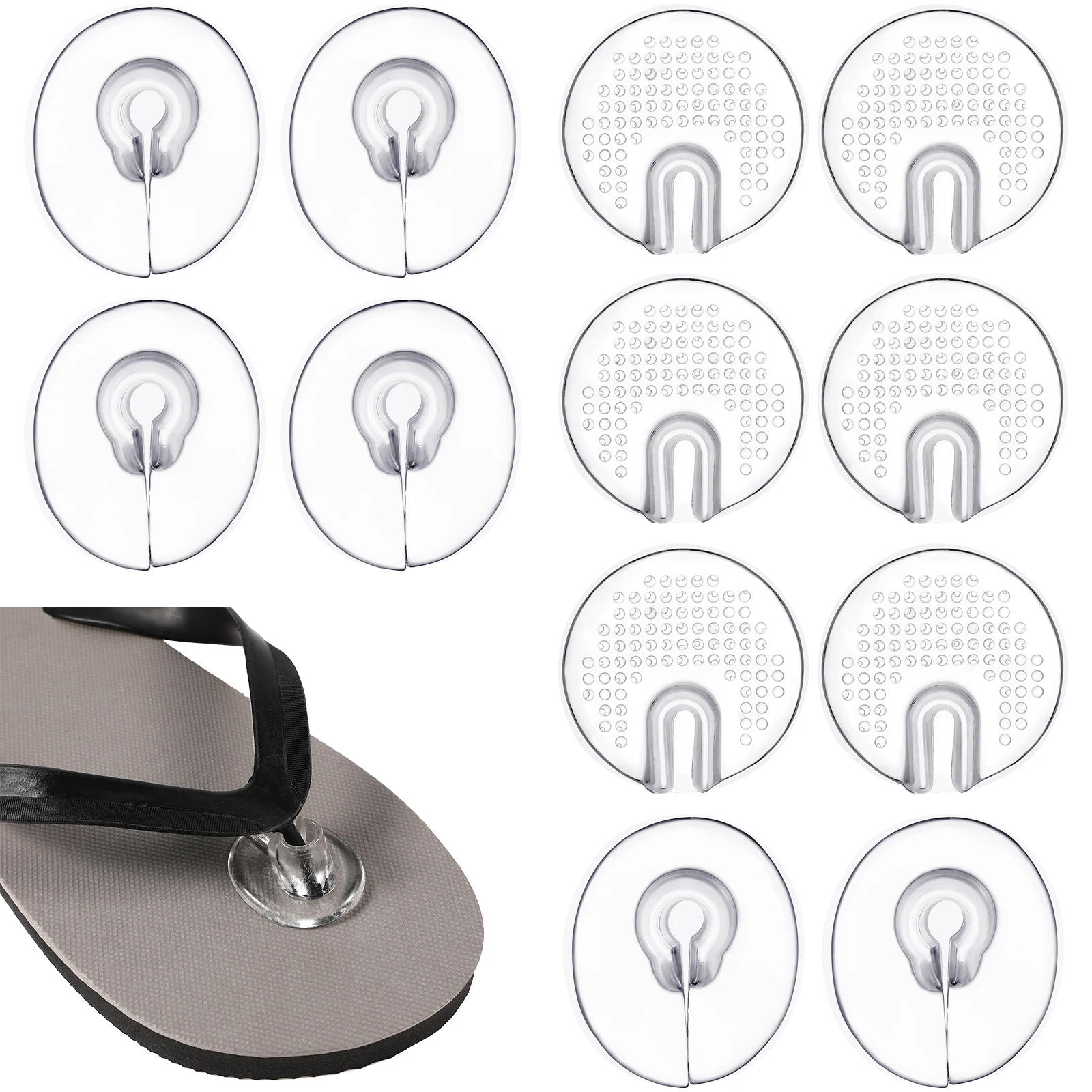 

6 Pairs Heel Stickers Clear Sandals Toe Gel Pads Durable Comfortable Breathable Reusable Plantar Fasciitis Relief