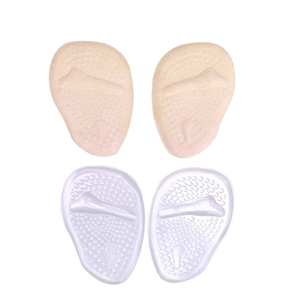 

2 Pairs Silicone Forefoot Cushion Pads Foot Massage Insoles High Heels Relieves Pain Metatarsalgia Anti Skid Sweat Absorption