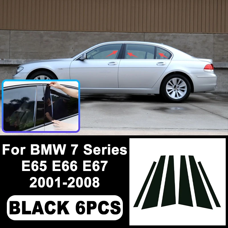 

For BMW 7 Series E65 E66 E67 2001-2008 B/C Pillar Stickers - PC Window Decorative Trim for Middle Pillar,Car Exterior Accessory