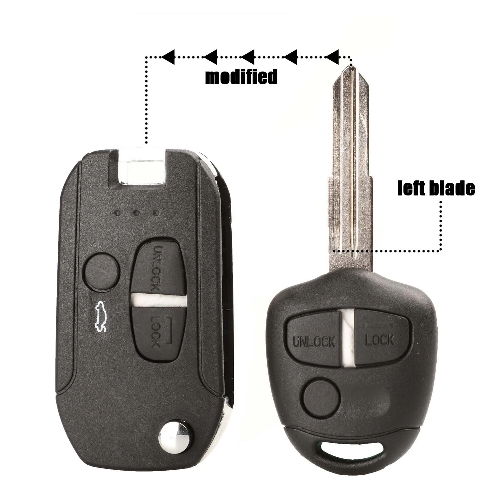 jingyuqin 2/3 Buttons Modified Key Case Shell Cover For Mitsubishi Lancer Evo Colt Outlander Mirage Keyless (Right Blade)