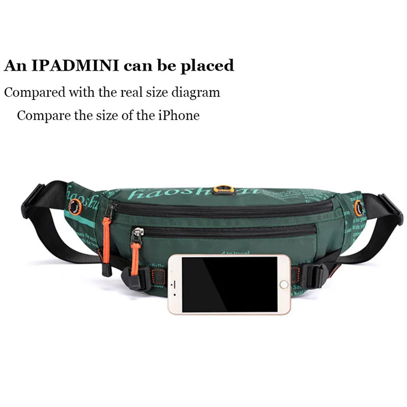 HVTIL Outdoor Men Hip Belly Banana Bag Bum Chest Belt Waist Bag Waterproof Tactical Military Sport Nylon Travel Tools Fanny Pack