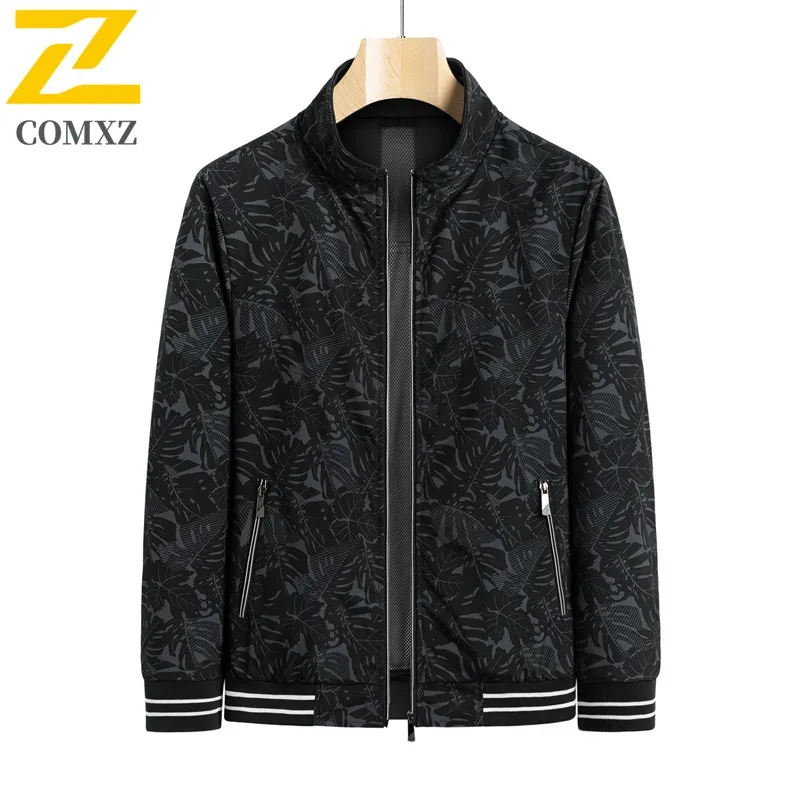 COMXZ Men Jacket 2025 Wrinkle Resistant Lightweight Business Casual Outdoor Hiking Travel Coat Breathable Windbreaker Jackets