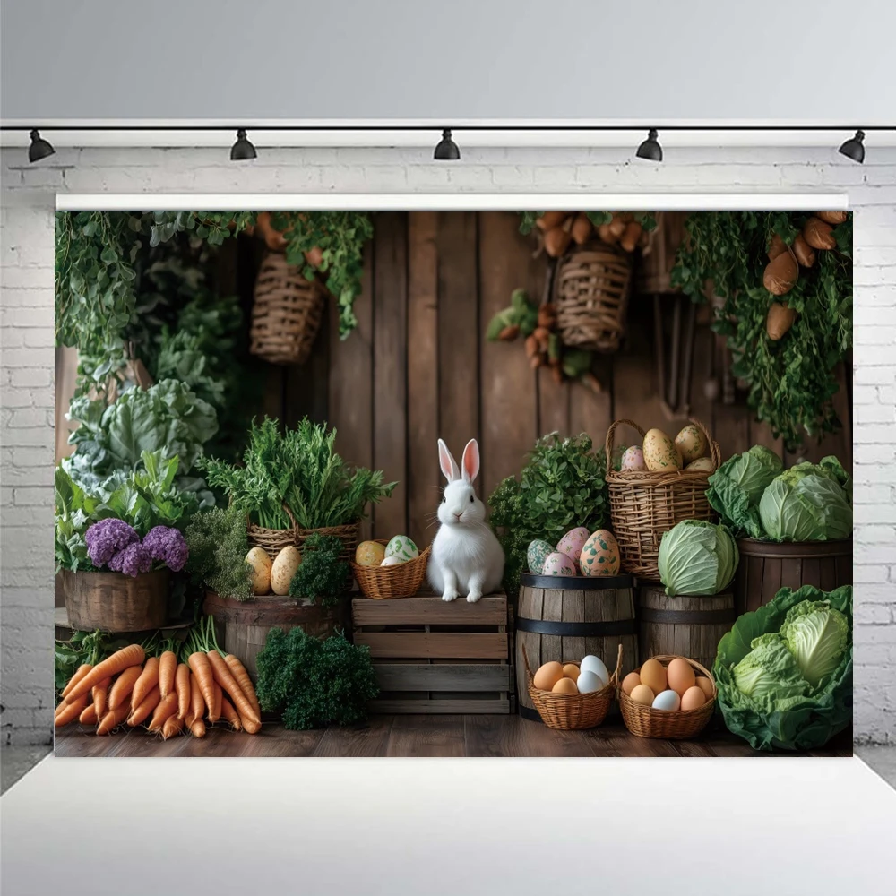 Весенний пасхальный фон для фотосъемки, деревянная доска, настенные цветы, Бао Cai, морковь, кролики, яйца, детский фон для дня рождения