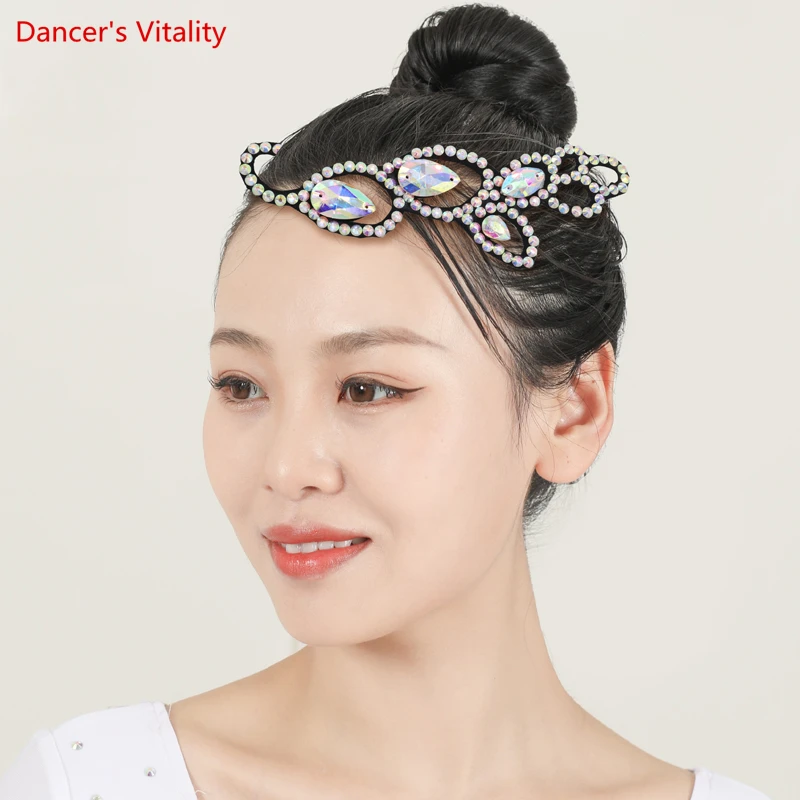 Latin Dance Accessories Headdress  Flower Dance Performance Jewelry Customization Diamond Flower Dress Competition Accessory