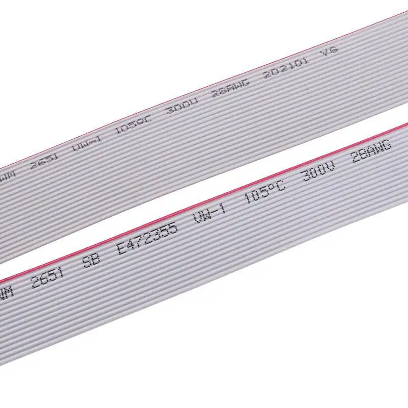 1 Stück FC Graues Flachbandkabel 1,27 mm Rastermaß AVR/JTAG-Anschluss Flach 10/12/20-64P Vollrolle – Detail 3
