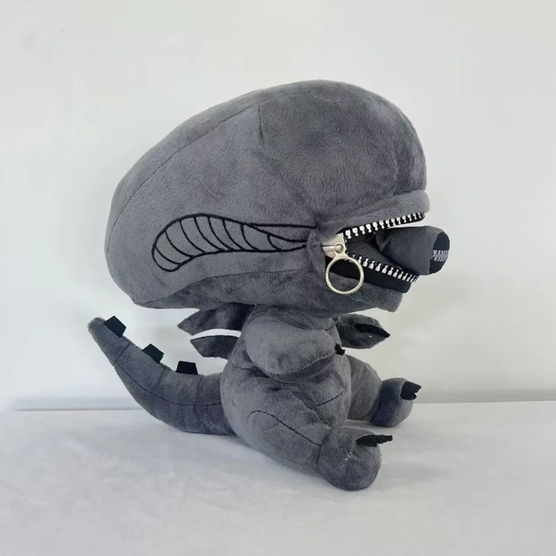 

New Cartoon Grey Zipper Mouth Plush Toy 25cm Ornament Room Decoration Plush Doll Toy For Kid Gift