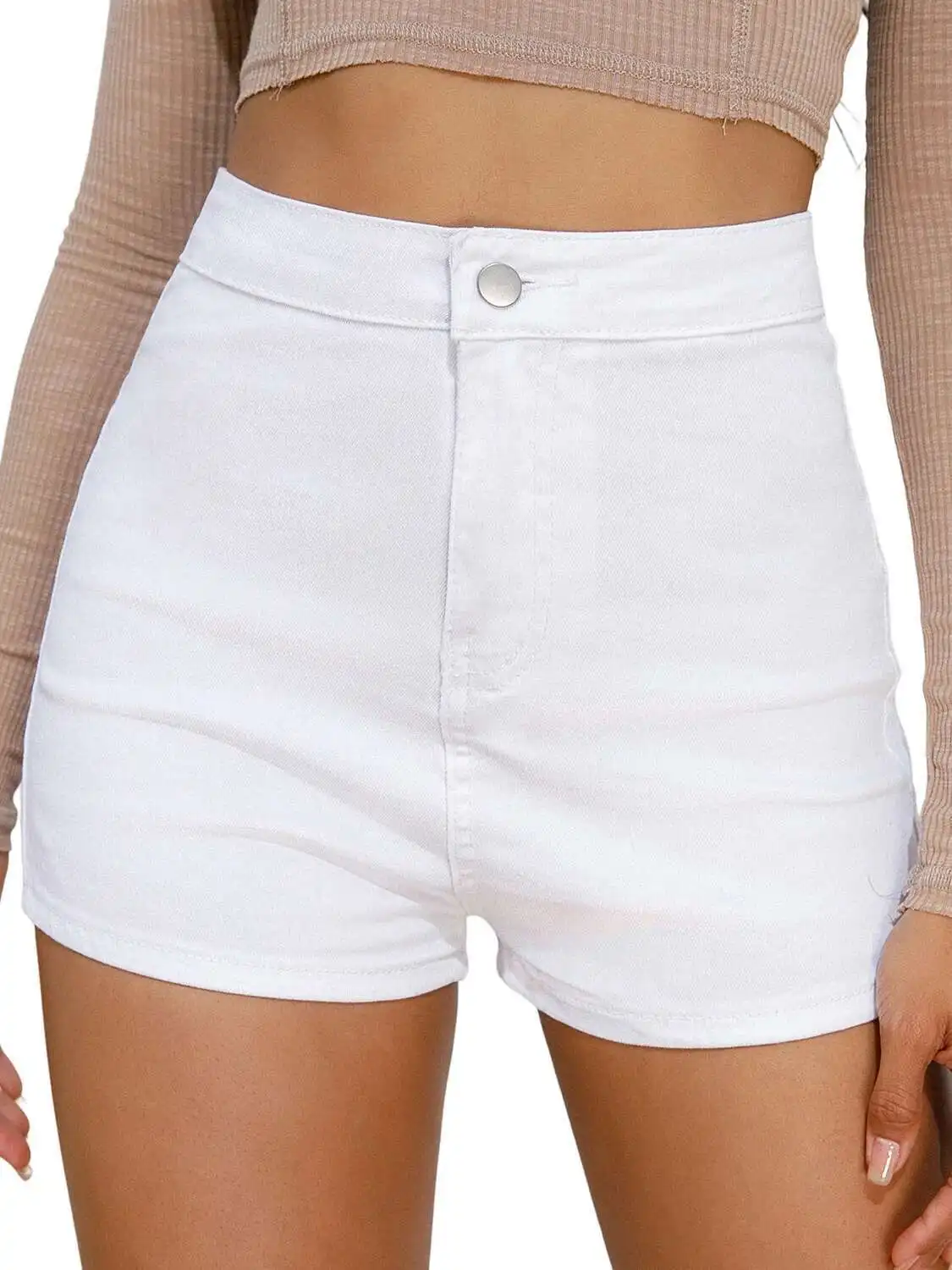 Frauen Sexy Dünne Hohe Stretch Dünne Shorts Weibliche Sommer Shorts Mode Slim Fit Hüfte Kurze Jeans Casual Böden Pop Shorts CVWI