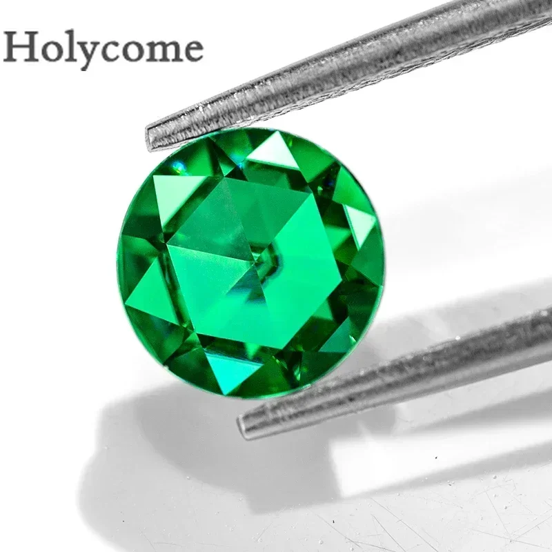 Holycome Round Shape Moissanite Flat Bottom Rose Cut Green Color  VVS Factory Sale Top Quality GRA Certificate Wholesale Price